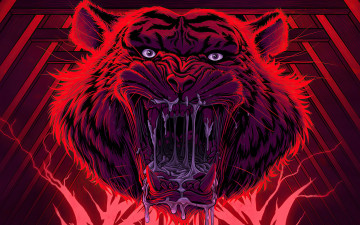 Картинка рисованное животные +тигры тигр