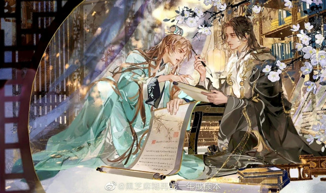 Обои картинки фото аниме, unknown,  другое , парни, свитки