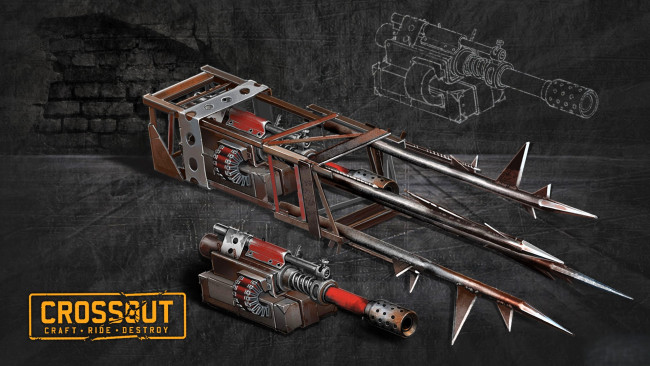 Обои картинки фото видео игры, crossout, оружие, чертеж, стена