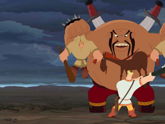 Обои картинки фото алеша, попович, тугарин, змей, мультфильмы