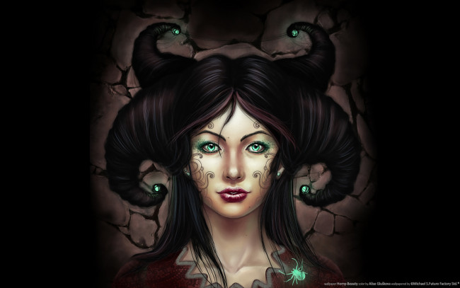 Обои картинки фото horny, beauty, фэнтези, девушки