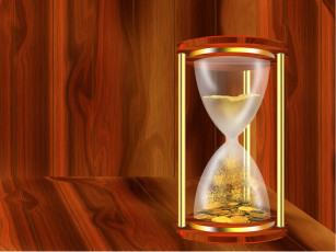 Картинка 3д графика другое монеты песок доски песочные часы