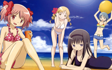 Картинка аниме mahou shoujo madoka magika девушки