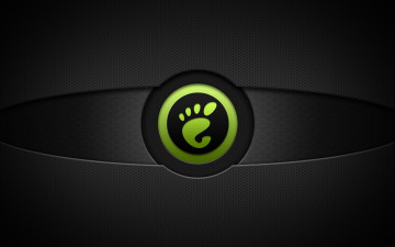 Картинка компьютеры gnome отпечаток знак черный фон зеленый нога