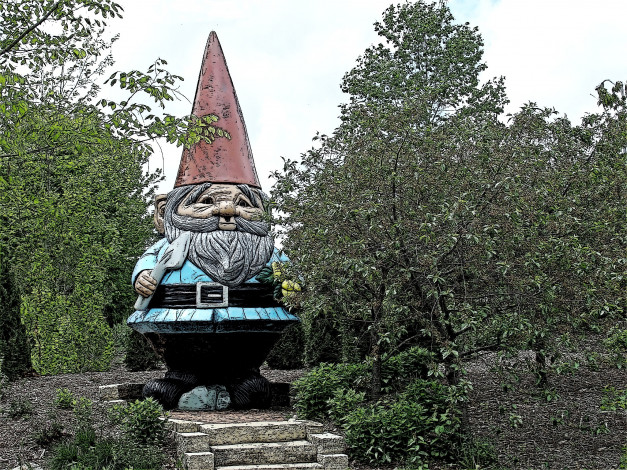 Обои картинки фото разное, рельефы, статуи, музейные, экспонаты, гном, парк