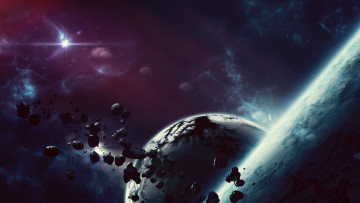 Картинка космос арт пространство планета звезды