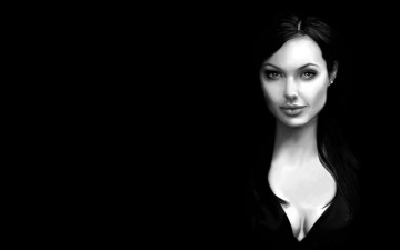 Картинка angelina jolie рисованные люди анджелина джоли темный фон