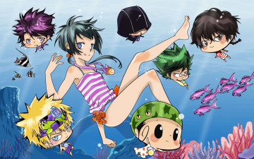 Картинка аниме katekyo hitman reborn fon вода девочка соски