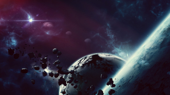 Обои картинки фото космос, арт, пространство, планета, звезды
