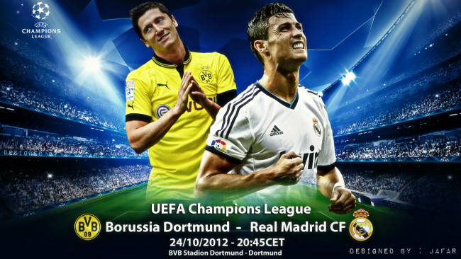 Обои картинки фото uefa, champions, league, borussia, dortmund, real, madrid, cf, спорт, футбол, уефа, чемпионат