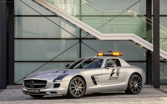 Обои картинки фото автомобили, mercedes, benz, f1, safety, official, sls, mercedes-benz, gt, amg