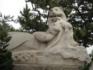 Картинка разное фигуры из песка льда снега девушка лев