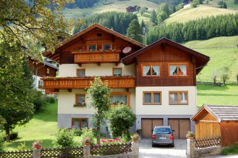 Картинка австрия тироль sankt jakob in defereggen города здания дома дом озеро деревья