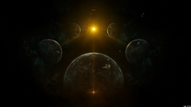 Обои картинки фото космос, арт, планеты