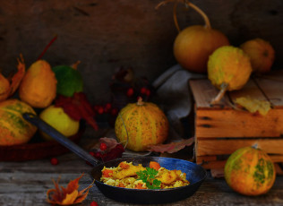 обоя еда, вторые блюда, ложка, тыква, плов