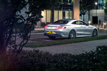 Картинка автомобили mercedes-benz amg s 63 серый coupе uk-spec c217 2014г