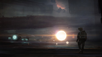 Картинка фэнтези космические+корабли +звездолеты +станции космическая астронавт корабль станция молния будущее шаровая