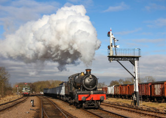 Картинка техника паровозы железная дорога рельсы паровоз