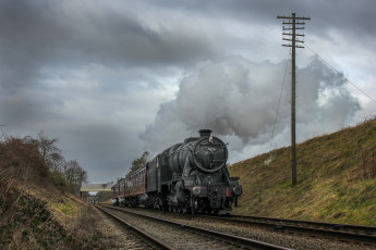Картинка техника паровозы железная дорога рельсы паровоз