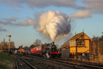 Картинка техника паровозы железная дорога рельсы паровоз