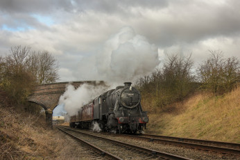 Картинка техника паровозы железная дорога рельсы паровоз