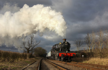 Картинка техника паровозы железная дорога рельсы паровоз