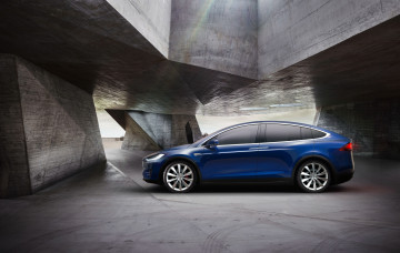 Картинка автомобили tesla model x p90d 2015г синий