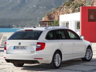 обоя автомобили, skoda, greenline, superb, combi, 2013г