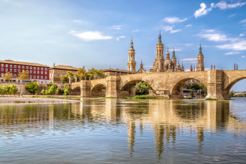 Картинка сарагоса города -+мосты мост река