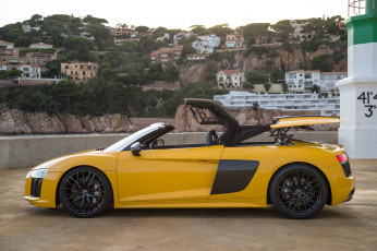 Картинка автомобили audi spyder v10 r8 2016г
