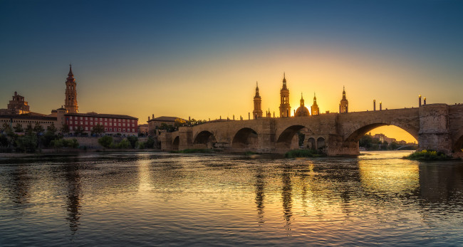 Обои картинки фото сарагоса, города, - мосты, река, мост