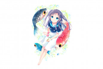 Картинка аниме животные +существа девушка