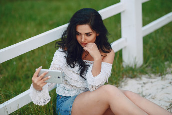 Картинка девушки -unsort+ брюнетки темноволосые природа шатенка девушка