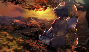 Картинка аниме kemono+friends девочки