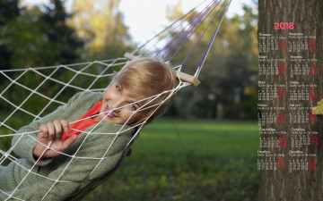 Картинка календари девушки гамак улыбка взгляд