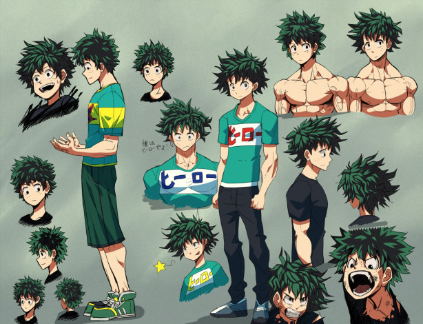 Обои картинки фото аниме, boku no hero academia, мидория