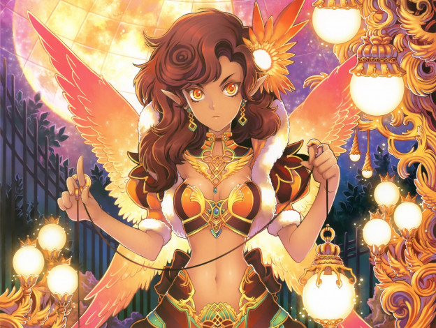 Обои картинки фото аниме, животные,  существа, девушка