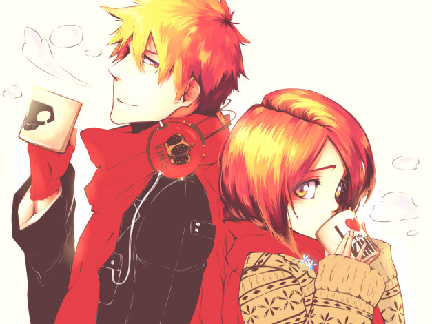 Обои картинки фото аниме, bleach, двое