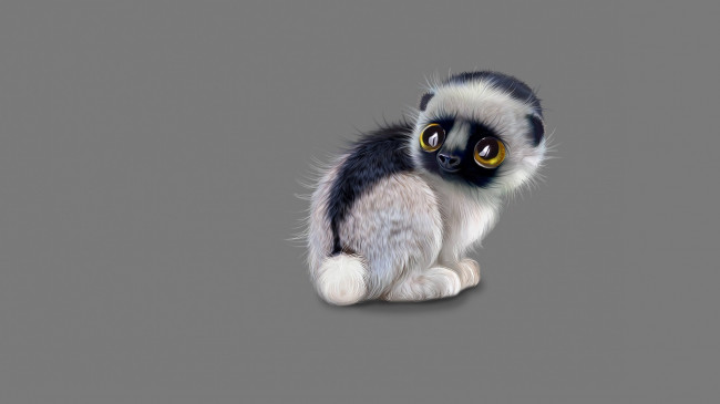 Обои картинки фото рисованное, животные, зверек, миленький