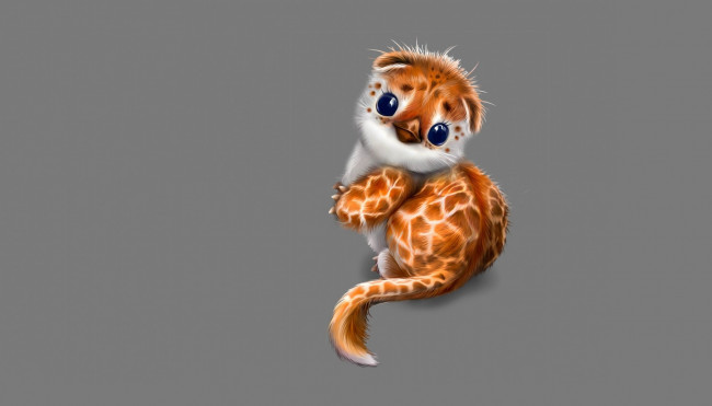 Обои картинки фото рисованное, животные, зверек, миленький