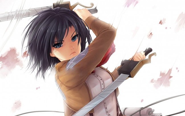 Обои картинки фото аниме, shingeki no kyojin, девушка