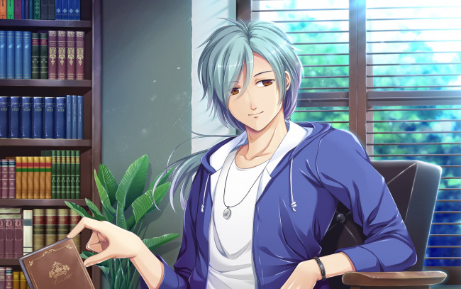 Обои картинки фото аниме, unknown,  другое, парень, взгляд, фон