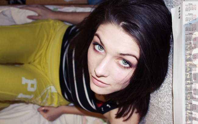 Обои картинки фото календари, девушки, лицо, взгляд