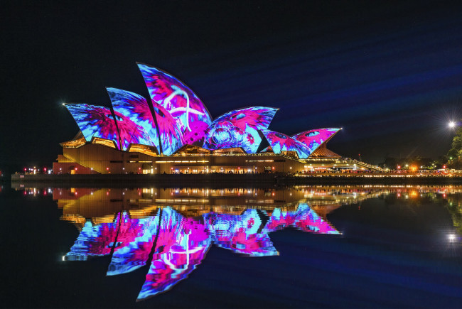 Обои картинки фото города, сидней , австралия, сидней, австрия, ночной, город, ночные, огни