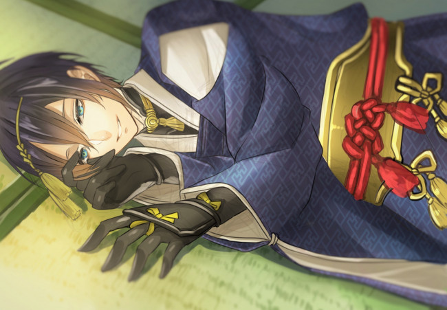 Обои картинки фото аниме, touken ranbu, танец, мечей