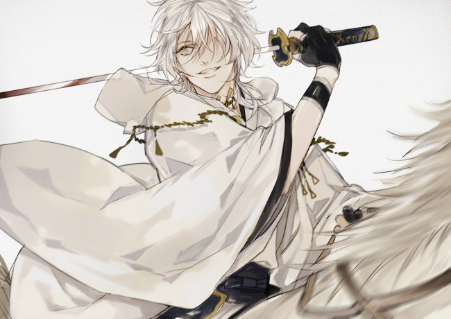 Обои картинки фото аниме, touken ranbu, танец, мечей