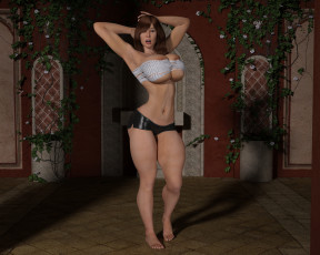 Картинка 3д+графика люди+ people девушка взгляд фон