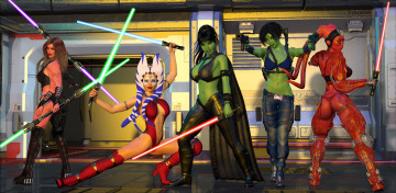 Картинка 3д+графика существа+ creatures девушки взгляд фон