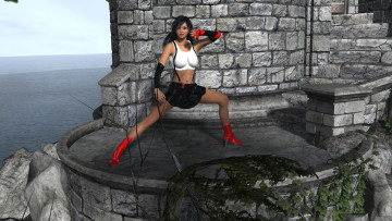 Картинка 3д+графика фантазия+ fantasy девушка взгляд фон