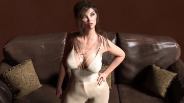 Картинка 3д+графика люди+ people девушка взгляд фон